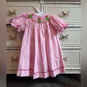 Smocked Christmas Dress with darling details